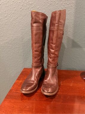 Women's FRYE Brown Leather Boots 10